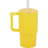 Mini 4 oz Keychain Straw Tumbler — Yellow (YW) — blank back view — 77