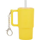 Mini 4 oz Keychain Straw Tumbler — Yellow (YW) — blank front view
