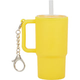 Mini 4 oz Keychain Straw Tumbler — Yellow (YW) — blank front view — 74