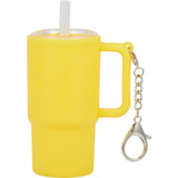 Mini 4 oz Keychain Straw Tumbler — Yellow (YW) — blank front view — 75