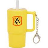 Mini 4 oz Keychain Straw Tumbler — Yellow (YW) — decorated front view — 71