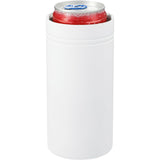 Sherpa 12oz Vacuum Tumbler & Slim Can Insulator — White (WH) — blank front view — 3