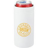 Sherpa 12oz Vacuum Tumbler & Slim Can Insulator — White (WH) — decorated front view — 2