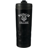 Kappa 16oz Tumbler — Black (BK) — decorated front view — 2