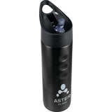 Troika 25oz Stainless Sports Bottle — Black (BK) — decorated product view — 3