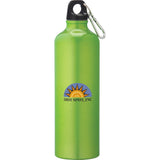 Pacific 26oz Aluminum Sports Bottle — Green (GR) — decorated front view — 25