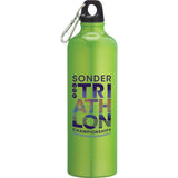 Pacific 26oz Aluminum Sports Bottle — Recycled Green — decorated front view — 31
