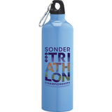 Pacific 26oz Aluminum Sports Bottle — Recycled Light Blue — decorated front view — 18