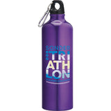 Pacific 26oz Aluminum Sports Bottle — Recycled Purple — decorated front view — 14