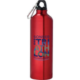 Pacific 26oz Aluminum Sports Bottle — Recycled Red — decorated front view — 11
