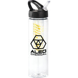 Fruit Infuser 25oz Sports Bottle — Clear (CL) — decorated front view — 3