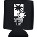 12oz Collapsible Can Insulator — Black (BK) — decorated front view