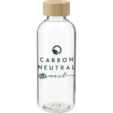 Sona 22oz RPET Bottle with Bamboo Lid — Clear (CL) — decorated front view — 2
