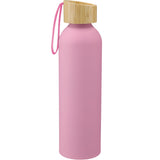 Ryze Aluminum Sports Water Bottle 22 oz with FSC® Bamboo Lid — Pink (PK) — blank front view — 7