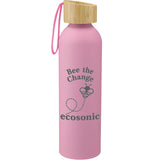 Ryze Aluminum Sports Water Bottle 22 oz with FSC® Bamboo Lid — Pink (PK) — decorated front view — 6