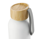 Ryze Aluminum Sports Water Bottle 22 oz with FSC® Bamboo Lid — White (WH) — blank front view — 5