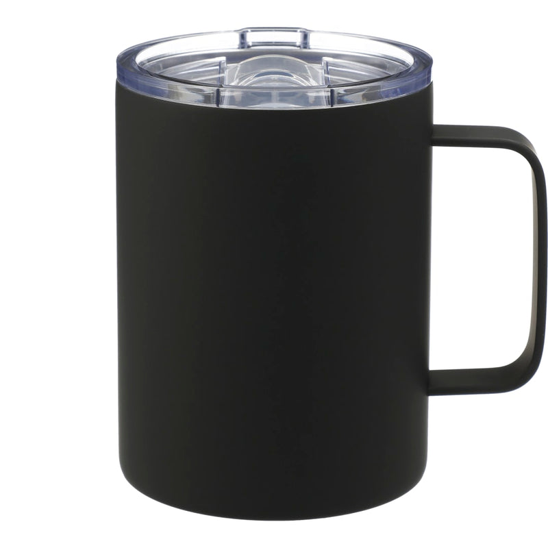Rover 14oz Vacuum Insulated Camp Mug — Black (BK) — blank front view
