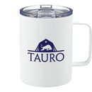 Rover 14oz Vacuum Insulated Camp Mug — White (WH) — decorated front view