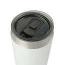 Faye 20oz Vacuum Tumbler w/ SS Straw — White (WH) — blank left angle