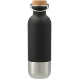 Lagom Single Wall 27oz Stainless Steel Water Bottle — Black (BK) — blank back view — 13