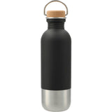 Lagom Single Wall 27oz Stainless Steel Water Bottle — Black (BK) — blank front view — 12