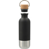 Lagom Single Wall 27oz Stainless Steel Water Bottle — Black (BK) — blank front view — 11
