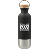 Lagom Single Wall 27oz Stainless Steel Water Bottle — Black (BK) — decorated front view — 10