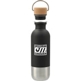 Lagom Single Wall 27oz Stainless Steel Water Bottle — Black (BK) — decorated front view — 9