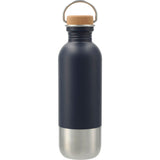 Lagom Single Wall 27oz Stainless Steel Water Bottle — Navy (NY) — blank front view — 5
