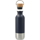 Lagom Single Wall 27oz Stainless Steel Water Bottle — Navy (NY) — blank front view — 4