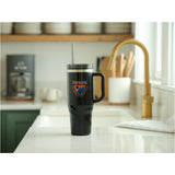 Thor 40 oz Eco-Friendly Straw Tumbler — Black (BK) — decorated product view — 84