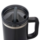 Thor 40 oz Eco-Friendly Straw Tumbler — Black (BK) — blank product view — 77