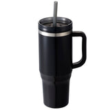 Thor 40 oz Eco-Friendly Straw Tumbler — Black (BK) — blank front view — 72