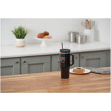 Thor 40 oz Eco-Friendly Straw Tumbler — Black (BK) — decorated product view — 66