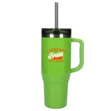 Thor 40 oz Eco-Friendly Straw Tumbler — Green (GR) — decorated front view — 29
