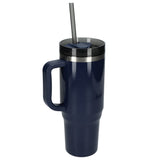 Thor 40 oz Eco-Friendly Straw Tumbler — Navy (NY) — blank left angle — 64