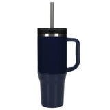Thor 40 oz Eco-Friendly Straw Tumbler — Navy (NY) — blank front view — 62