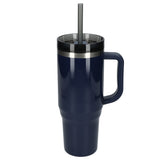 Thor 40 oz Eco-Friendly Straw Tumbler — Navy (NY) — blank front view — 61