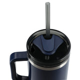 Thor 40 oz Eco-Friendly Straw Tumbler — Navy (NY) — blank product view — 59