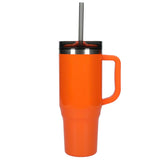 Thor 40 oz Eco-Friendly Straw Tumbler — Orange (OR) — blank front view — 25