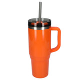 Thor 40 oz Eco-Friendly Straw Tumbler — Orange (OR) — blank front view — 24