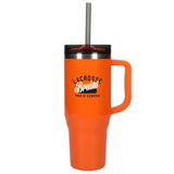 Thor 40 oz Eco-Friendly Straw Tumbler — Orange (OR) — decorated front view — 18