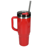 Thor 40 oz Eco-Friendly Straw Tumbler — Red (RD) — blank back view — 53