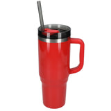Thor 40 oz Eco-Friendly Straw Tumbler — Red (RD) — blank front view — 52
