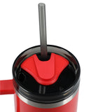 Thor 40 oz Eco-Friendly Straw Tumbler — Red (RD) — blank product view — 49