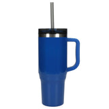 Thor 40 oz Eco-Friendly Straw Tumbler — Royal (RYL) — blank front view — 11