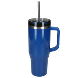 Thor 40 oz Eco-Friendly Straw Tumbler — Royal (RYL) — blank front view — 10