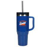Thor 40 oz Eco-Friendly Straw Tumbler — Royal (RYL) — decorated front view — 4
