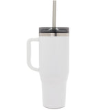 Thor 40 oz Eco-Friendly Straw Tumbler — White (WH) — blank back view — 43