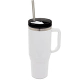 Thor 40 oz Eco-Friendly Straw Tumbler — White (WH) — blank front view — 41